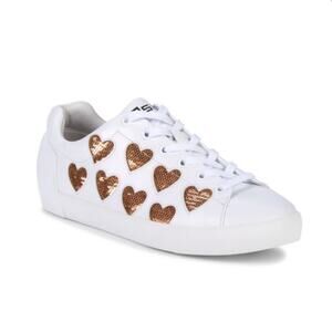 Ash Nikita Sequin Heart Leather Sneakers
